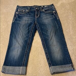 Vintage Miss Me Easy Capri Blue Jeans size 28